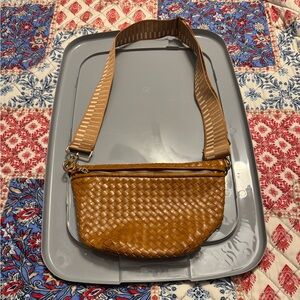 Boutique brown woven crossbody great condition